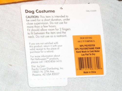 BRAND NEW XL X-LARGE TOP PAW GLITTER PUMPKIN PET DOG HALLOWEEN COSTUME W/TAGS - Picture 6 of 7
