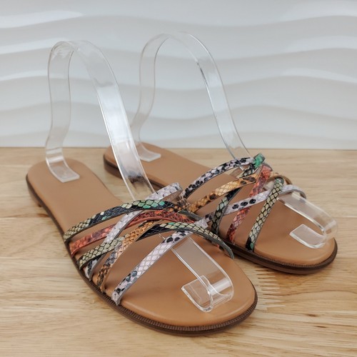 Madewell Womens Size 9 The Tracie Crisscross Multicolor Slip On Slide Sandals - Picture 5 of 15