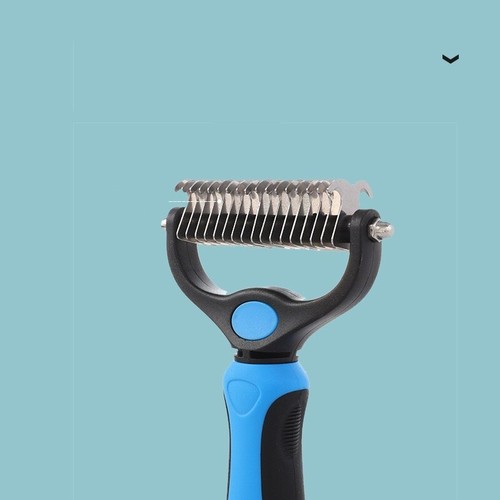 Haustier Katze Hund Haar Fell Schuppen Trimmer Pflege Entfilzen Rechen Kamm Bürste Werkzeug - Bild 2 von 3