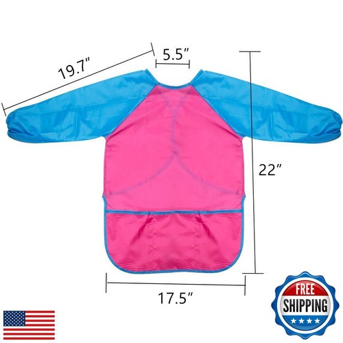 CUBACO 4 Pack Kids Art Smocks Children Waterproof Artist Painting Aprons with - Picture 2 of 5