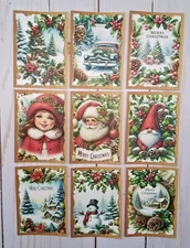 9 Christmas~Handmade~Journal Cards~Scrapbooks~Junk Journals~Crafts~Planners