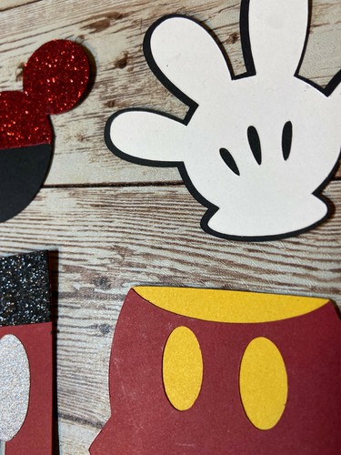 Mickey Glitzer Stanzformen vorgefertigtes Papier Piecing für Scrapbook (4 Stück) - Bild 5 von 5