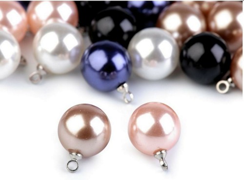 2-20 Kugelknöpfe Kunststoff Perlenknöpfe Brautkleid weiß sekt schwarz Brautmode - Bild 3 von 58