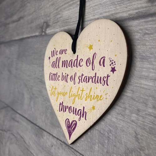 Inspirational Friendship Family Birthday Gift Wooden Heart Love Sign Thank You - Picture 7 of 8