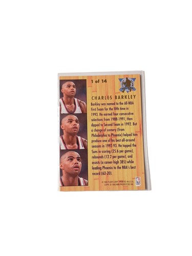 1993-94 Fleer Ultra CHARLES BARKLEY #1 Phoenix Suns Insert Basketball Card - Picture 3 of 4