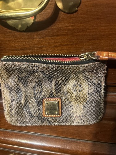 Dooney & Bourke Snake Skin Leather Large Tote O Ring Shopper /With Card Wallet - Picture 12 of 13