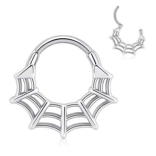 16G Stainless Steel Hinged Septum Clicker Nose Rings Helix Earring Body Jewelry - Picture 19 of 22