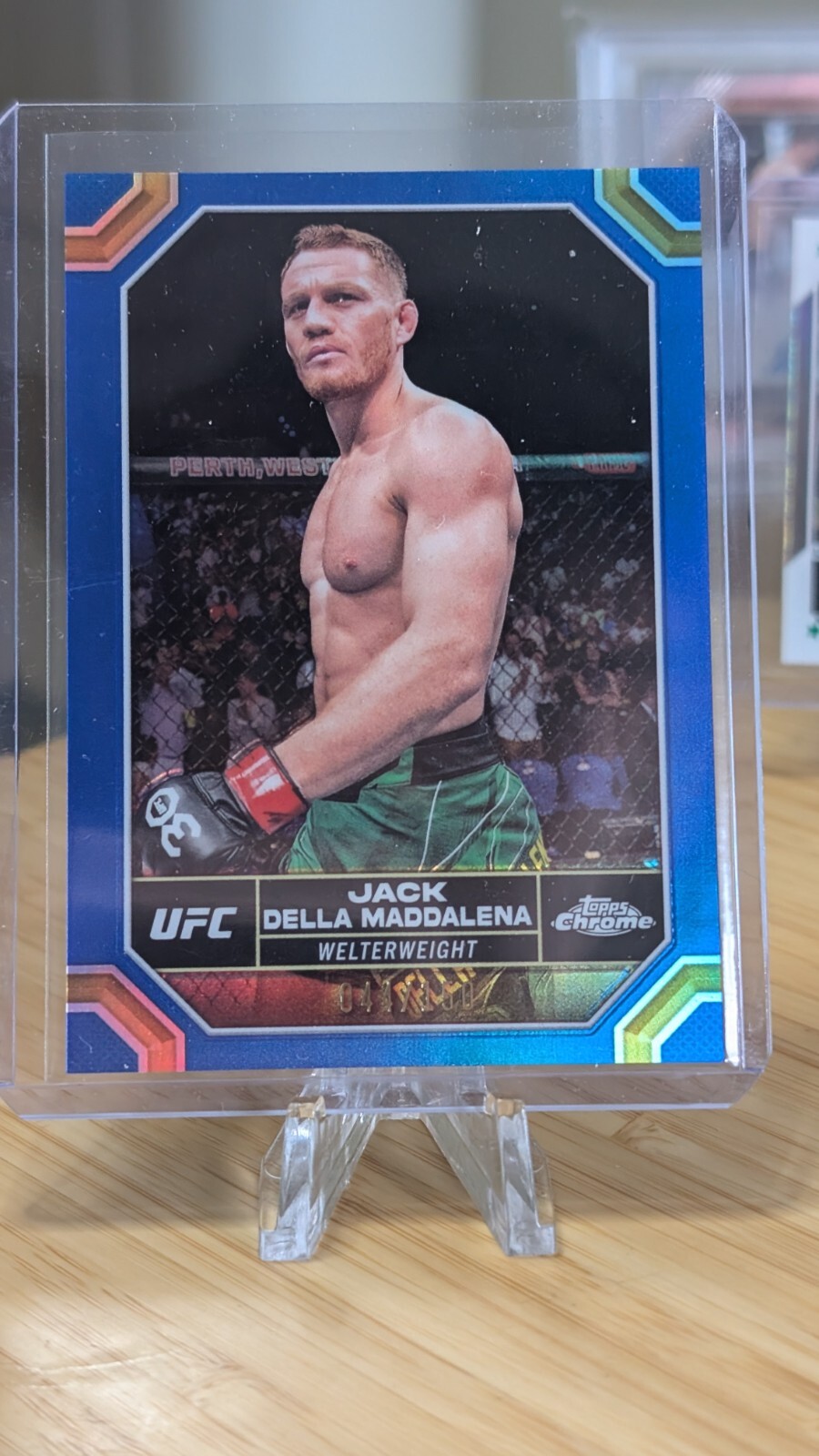 2024 Topps Chrome UFC - Blue Refractor #82 Jack Della Maddalena /150