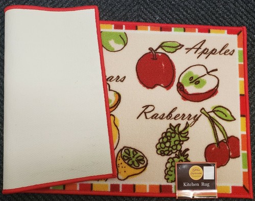 EXTRA LONG PRINTED NYLON RUG RUNNER (nonskid)(20" x 40") FRUITS & BERRIES, KE - Picture 9 of 10