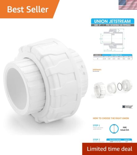 High Performance 2-Inch PVC Union Fitting, Socket x Socket, Corrosion Resistant