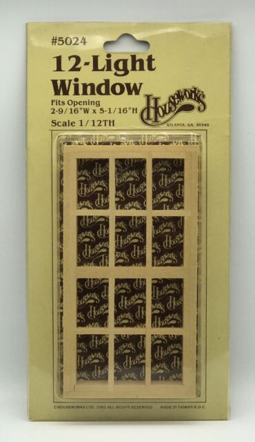 1982 HOUSEWORKS - Wood 12 Light Window - DOLLHOUSE MINIATURE #5024 1/12th Scale 1982 HOUSEWORKS - Wood 12 Light Window - DOLLHOUSE MINIATURE #5024 1/12th Scale