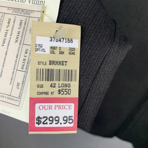 Vintage Roberto Villini Italy Woll Blazer Anzug Jacke Super 100 Braun Herren 42 L - Bild 15 von 15