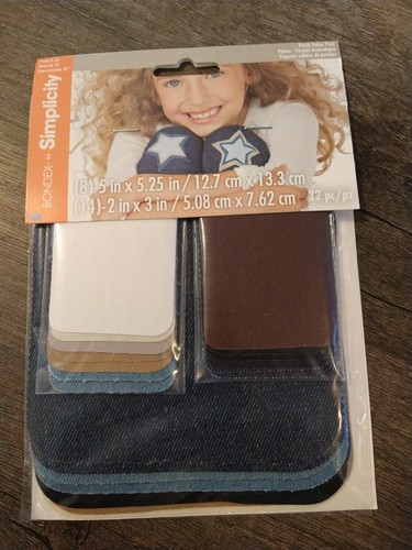 Bondex Simplicity iron on patches 22 pc pk. (8) 5 x 5.25" & 14  (14) 2 x 3" NEW - Picture 1 of 3