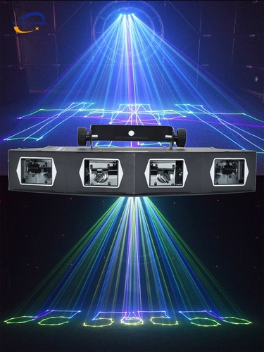 Sector 4 Lens DMX Laser Light Projector LED Stage Disco Light RGB Beam DJ Light - Picture 7 of 9