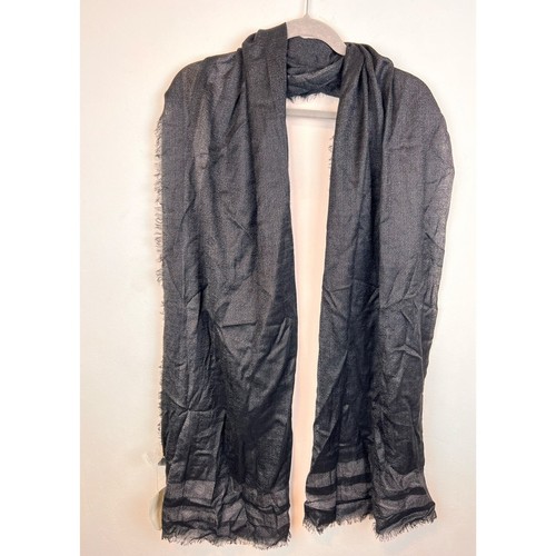 Kinross Cashmere Black Lightweight Scarf NWT - Picture 5 of 14