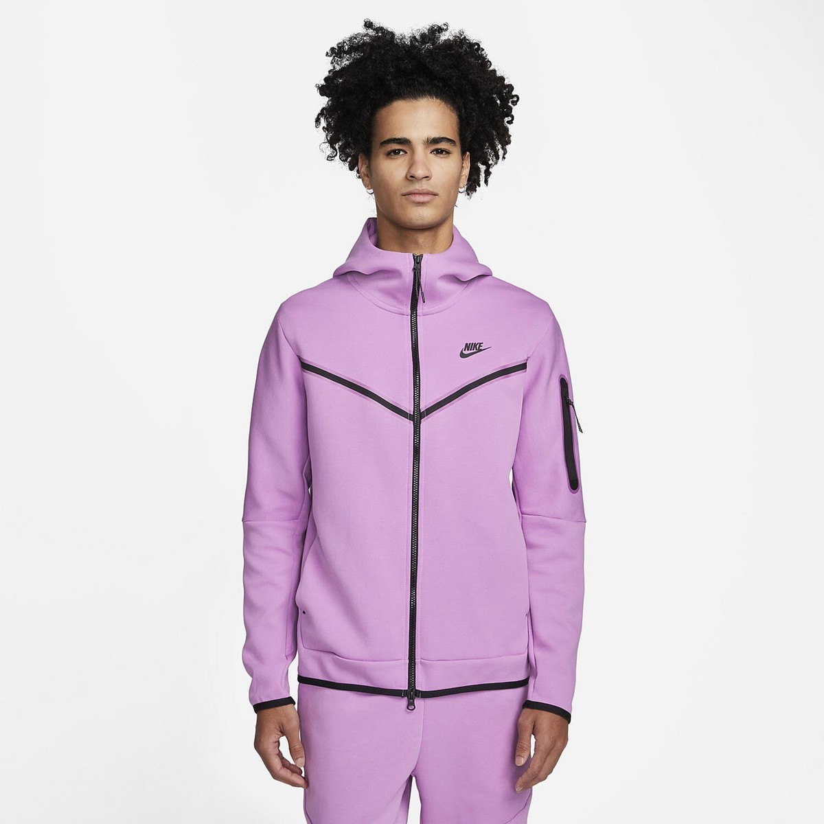 Nike Sportswear Tech Fleece Hoodie & Joggers Set Violet Shock/Black