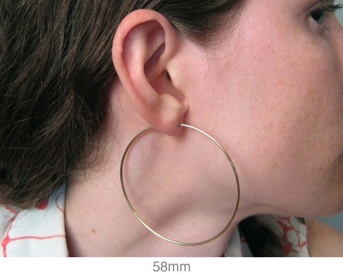 14k Yellow Gold Endless Hoop Earrings (1.25mm), All Sizes - Picture 21 of 24