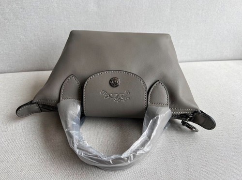 Longchamp Le Pliage Cuir XS Hand Shoulder Bag Leather Gray From Japan New F/S - Picture 6 of 11