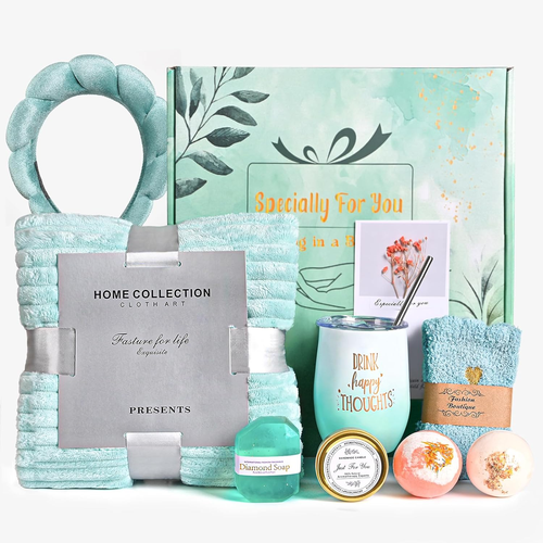 Get Well Soon Gift Basket with Flannel Blanket and Spa Box for Women - Picture 9 of 12