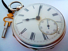 ANTIQUE VICTORIAN 1890 SOLID SILVER POCKET WATCH BY LEGENDRY FEHRENBACH BR 