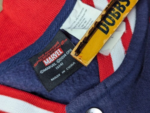 2014 Marvel Amazing Spider-Man 2 Red White Blue Grey Snap Jacket Size L - Picture 3 of 5