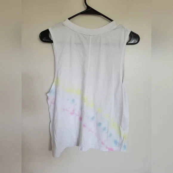 Camiseta sin mangas Betsey Johnson para mujer blanca tie dye iluminación perno talla pequeña Foto 2 de 3