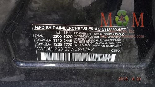 Temperature Control 219 Type CLS550 Front Fits 06-07 MERCEDES CLS-CLASS 707626 - Picture 12 of 12