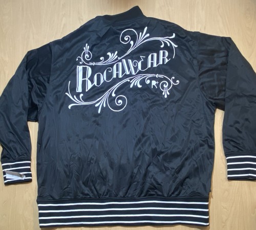 Rocawear Track Jacket 5XL NEW Full Zip Black Logo Mock City Y2K Hip Hop ROCA - Picture 1 of 12