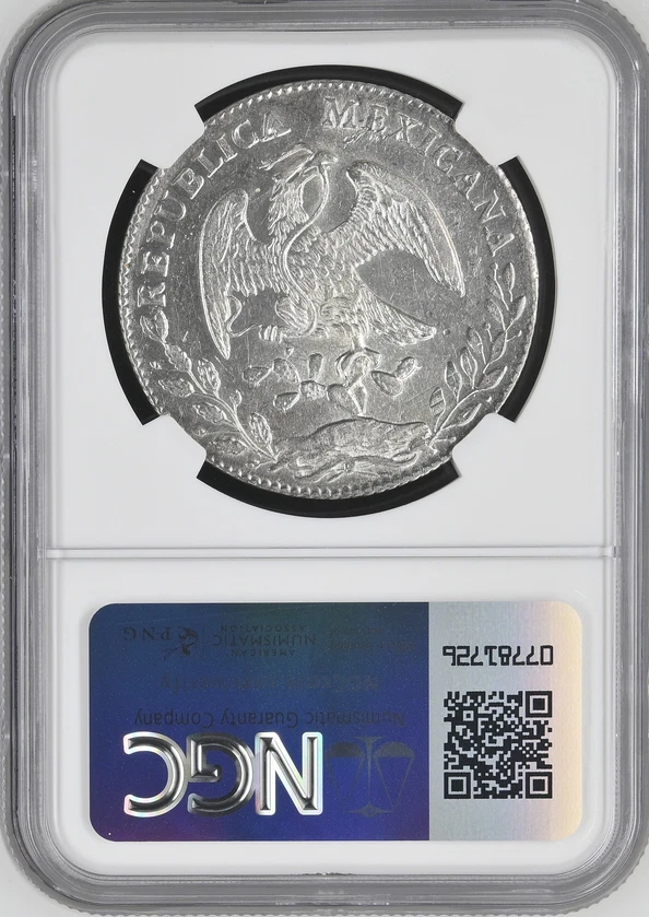 :1877 Go FR 8 REALES GUANAJUATO MEXICO RADIANT CAP NGC UNC-DETAILS HIGH-GRADES - Image 2 of 2