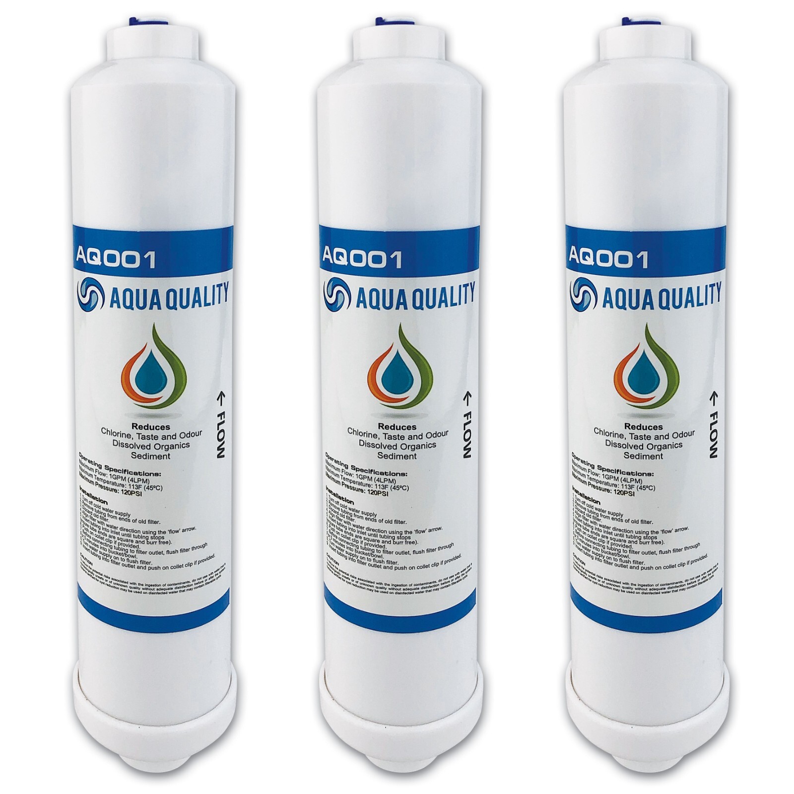 Aqua Quality Inline Kühlschrank Wasserfilter Kartuschen ersetzt DA29-10105J, 3er Pack