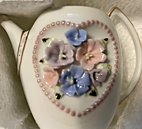 Miniature Pink Floral Tea Set Porcelain Retired Child's Summco Ranger Gift 2000 - Picture 2 of 10