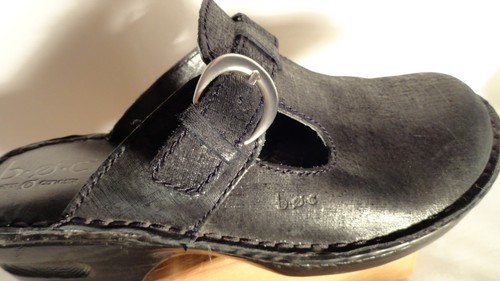 B.O.C. by Born in pelle nera testurizzata, con fibbia, mules, donna 7/38 M - Foto 11 di 12