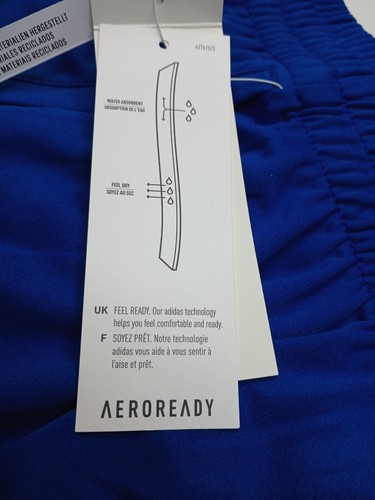 New Adidas Aeroready Athletic Shorts Boys Brite Blue Sz XS (7) - Picture 10 of 10