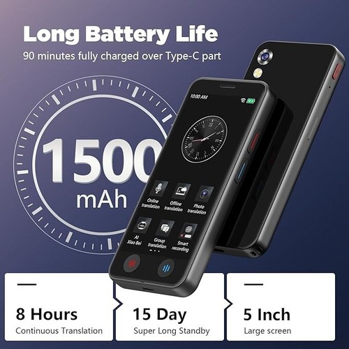 Language instant Translator Device AI, No WiFi, Two Way Voice, 139 Languages - Picture 7 of 7