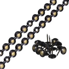 2Pcs 1Meter Glossy Upholstery Tacks Strips Trim Sofa Decorative Nail, Black-gold