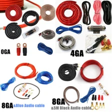 8/4/0 GA Car Audio Connected Wire Amplifier Subwoofer Kit RCA Power Cable Fuse
