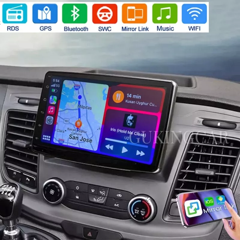 10.1" Carplay Android 14 For 2020-2024 Ford Transit 250 350 Radio GPS FM Foto 4 de 4