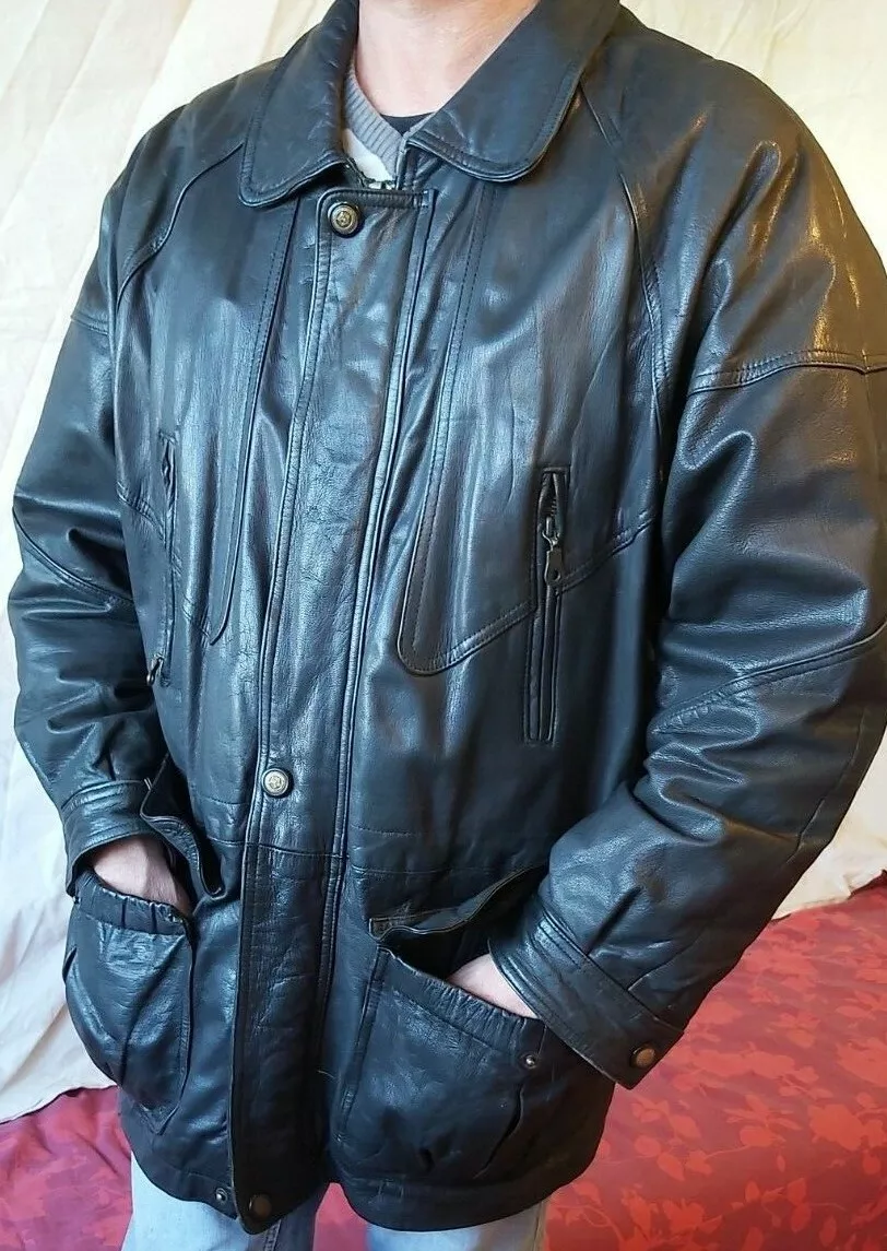 Parka longue cuir clearance homme