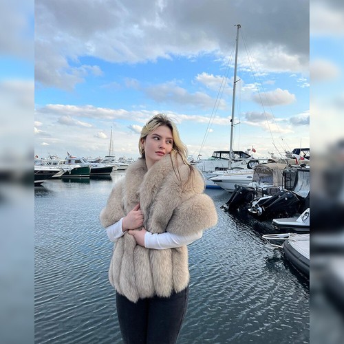 Womens Luxury Real Vulpes Fox Fur Cape Coat Jacket Poncho Warm Shawl Multi-color - Picture 6 of 27