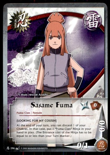 Naruto CCG Sasame Fuma #296 Near Mint