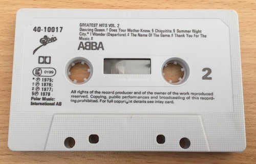 🌟ABBA🌟CASSETTE ALBUM🌟HITS VOL2🌟ANDERSSON🌟70'S🌟UK🇬🇧SELLER🌟FAST POSTAGE🌟 - Foto 7 di 9