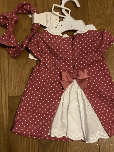 Catherine Malandrino Girls 3/6 Months Outfit, Top Bottom And Head Band Bow - Picture 3 of 7