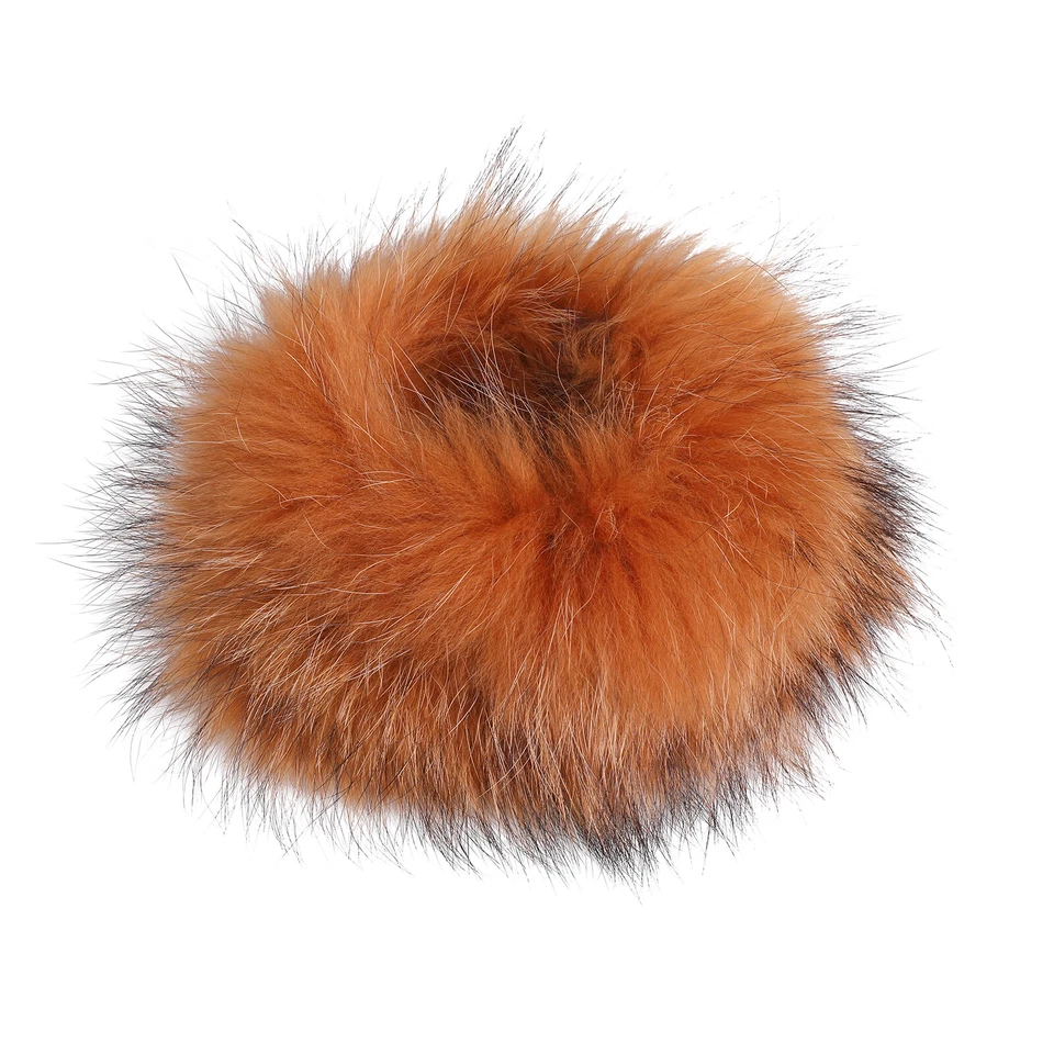 Women's Headband Genuine Raccoon Fur Knitted Neck Warmer Furry Fur Hairband - Image 3 of 4