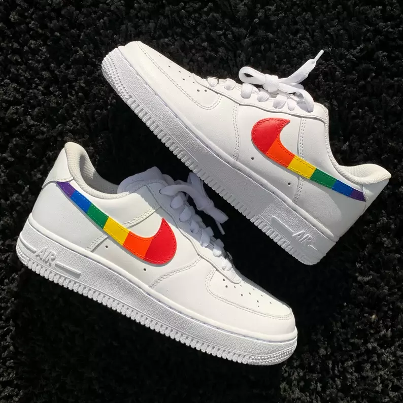 scheerapparaat Accor Beneden afronden 🌈 Nike Air Force 1 Custom Shoes Low Rainbow 🌈 Pride Swoosh All Sizes Men  Women | eBay