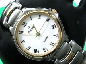 BULOVA-SWISS-MADE-BU6051G-MEN-039-S-CASUAL-WATCH-WHITE-DIAL-S-S-amp-GOLD-PL-ANALOG