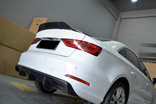 Alerón labial difusor de fibra de carbono trasero de fibra de carbono adecuado para Audi A3 sedán 8V - Imagen 8 de 13