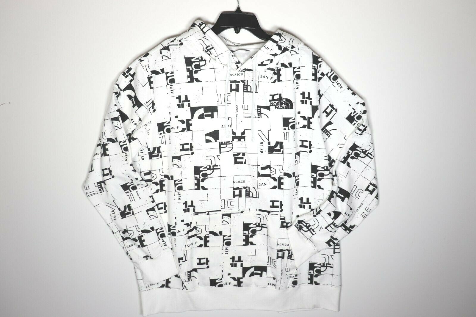 north face all over print hoodie