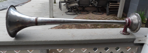 Vintage Grover Products 24" Chrome 6-in Flare Air Horn, Truck, Rat Rod - Picture 2 of 11