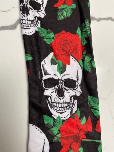 Halloween Red Rose Skull L/XL- Charlie's Project Leggings- FINAL Sale - Picture 2 of 3