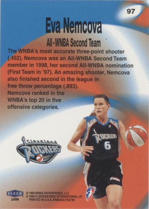 1999 Fleer Ultra WNBA - Eva Nemcova #97
